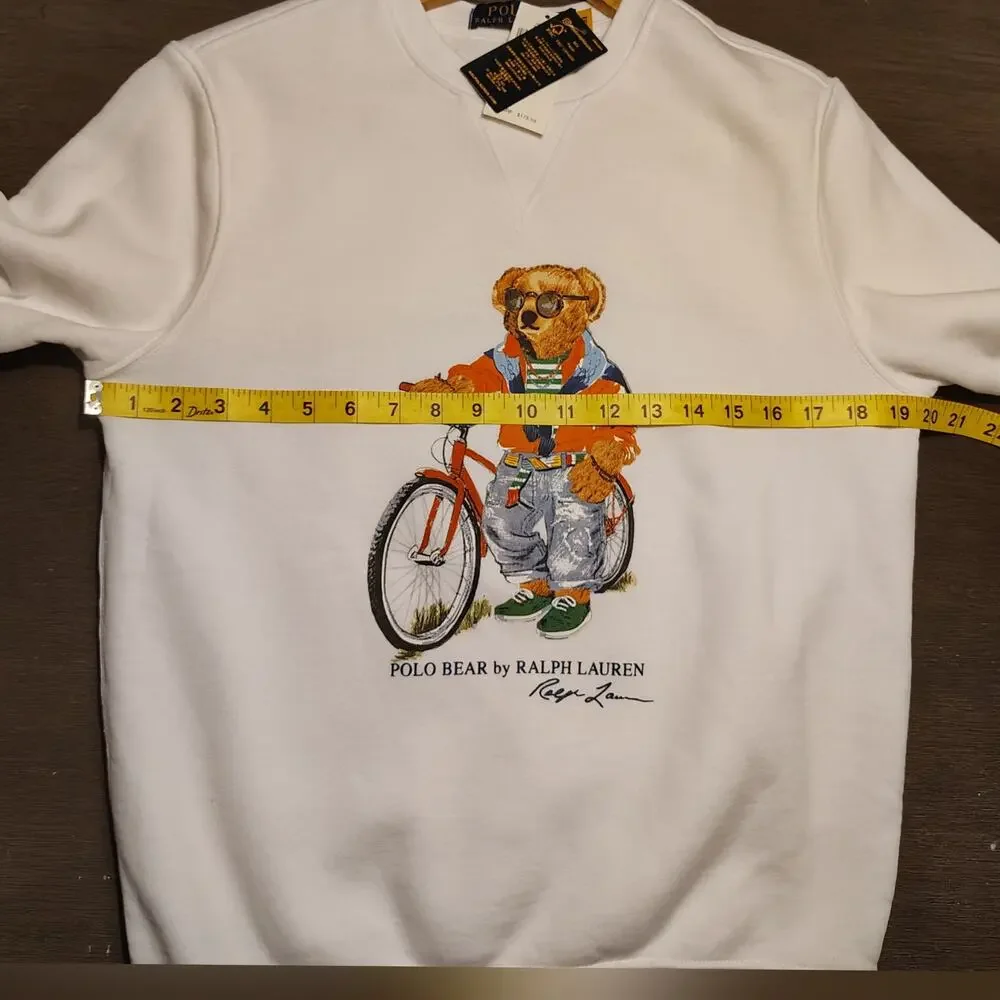Polo Ralph Lauren Polo Bear Summer Bear Fleece Sweatshirt White NWT S